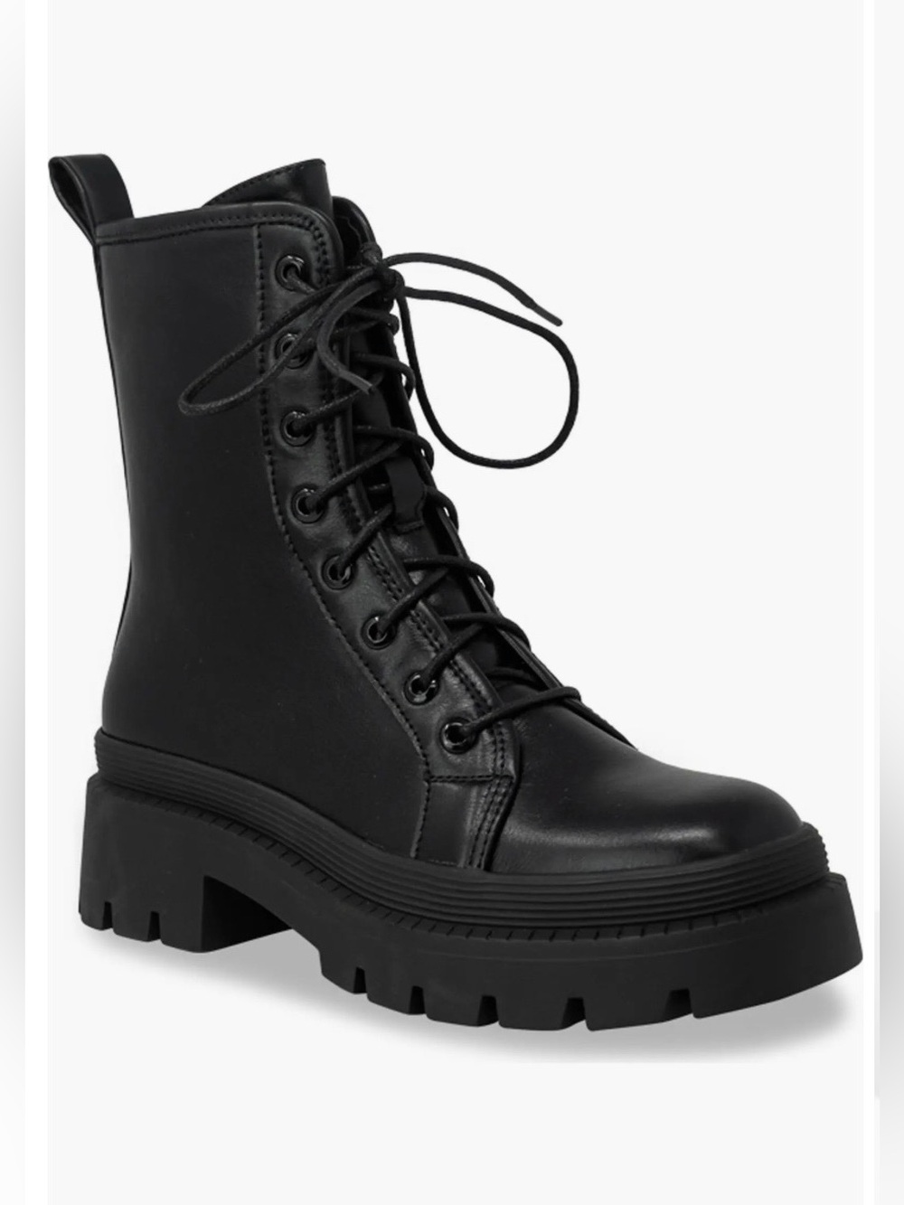 Chase & Chloe Women’s Black Lace-Up Platform Combat Boots size 6